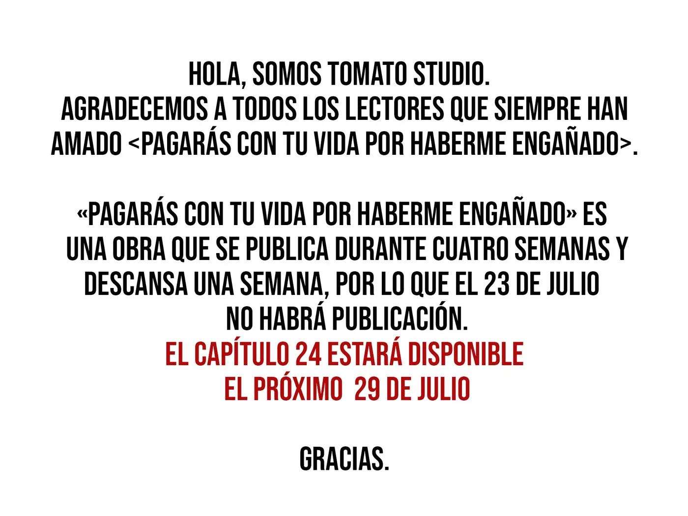 Pagarás con tu vida por haberme engañado - Capítulo 23.5 - Página 1 - LectorTMOo