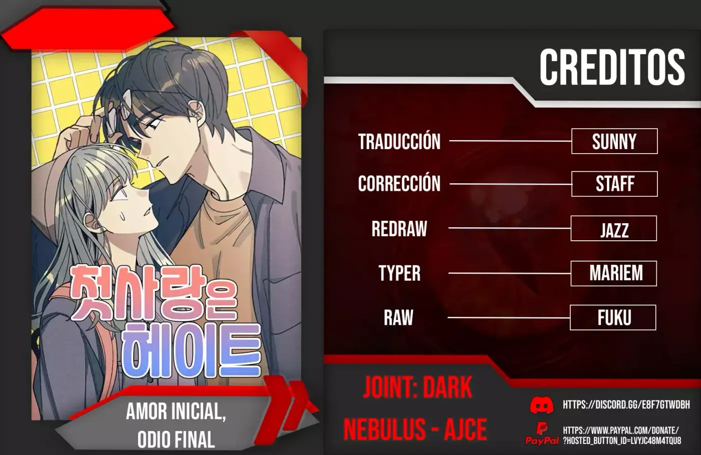 Amor inicial, Odio final capítulo 44 página 1