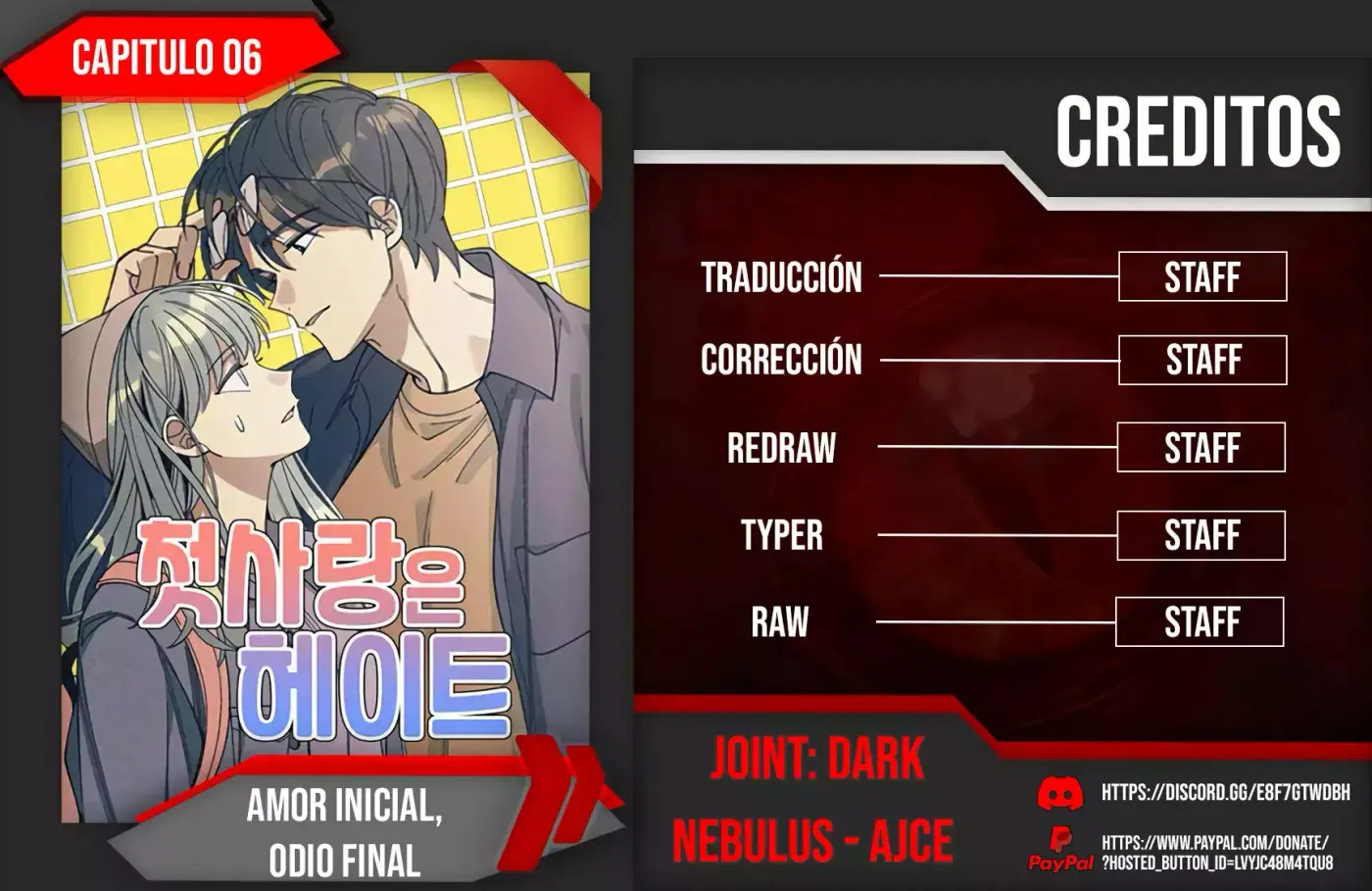 Amor inicial, Odio final capítulo 6 página 1
