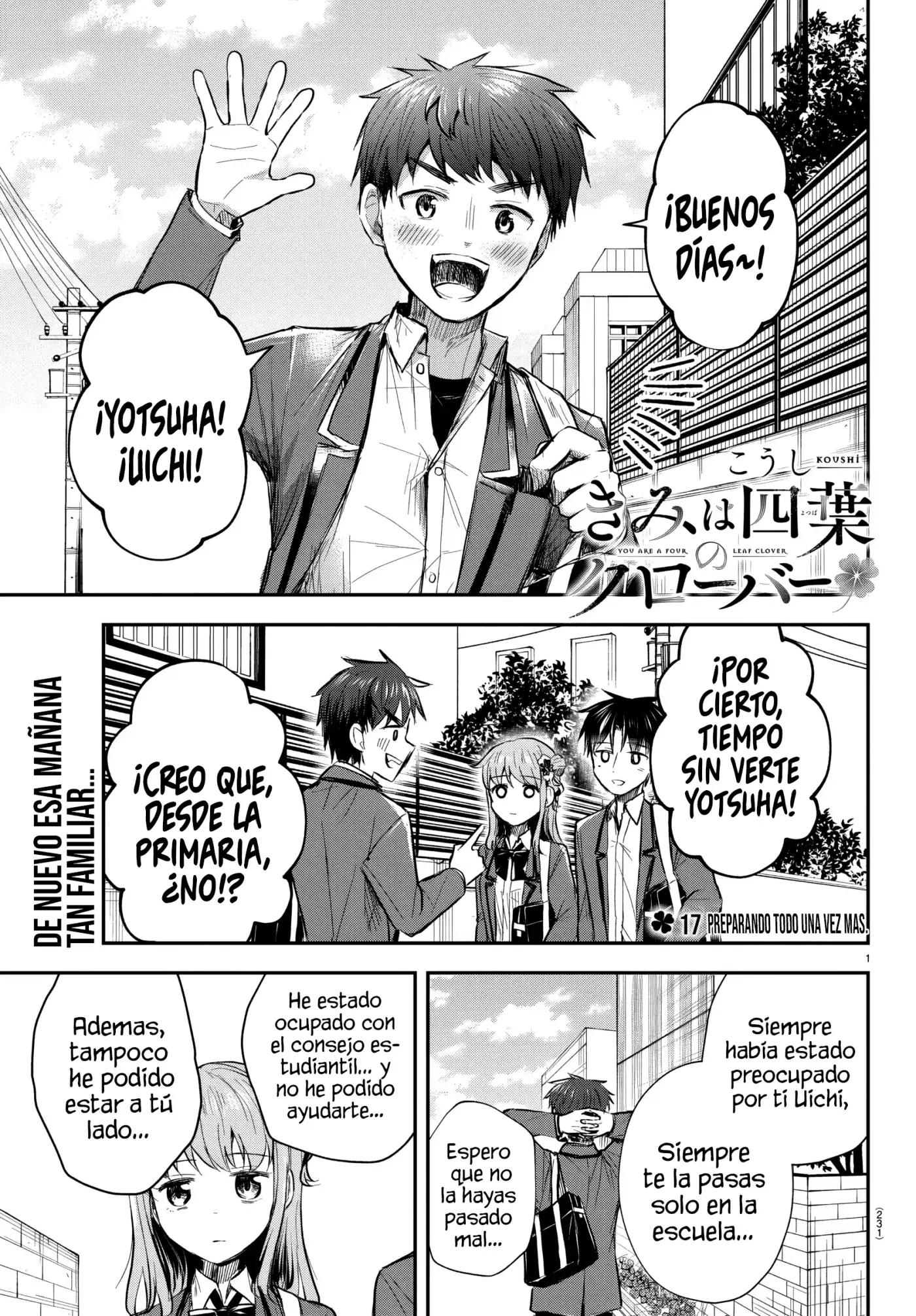 Kimi wa yotsuba no clover capítulo 17 página 1