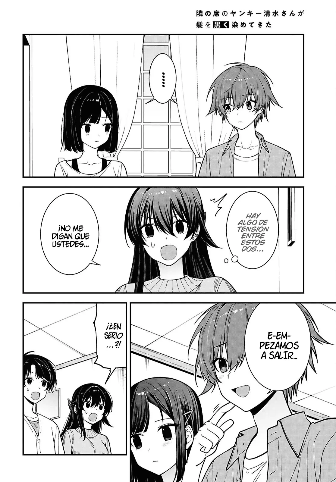 Tonari no Seki no Yankee Shimizu-san ga Kami wo Kuroku Somete Kita capítulo 21 página 6