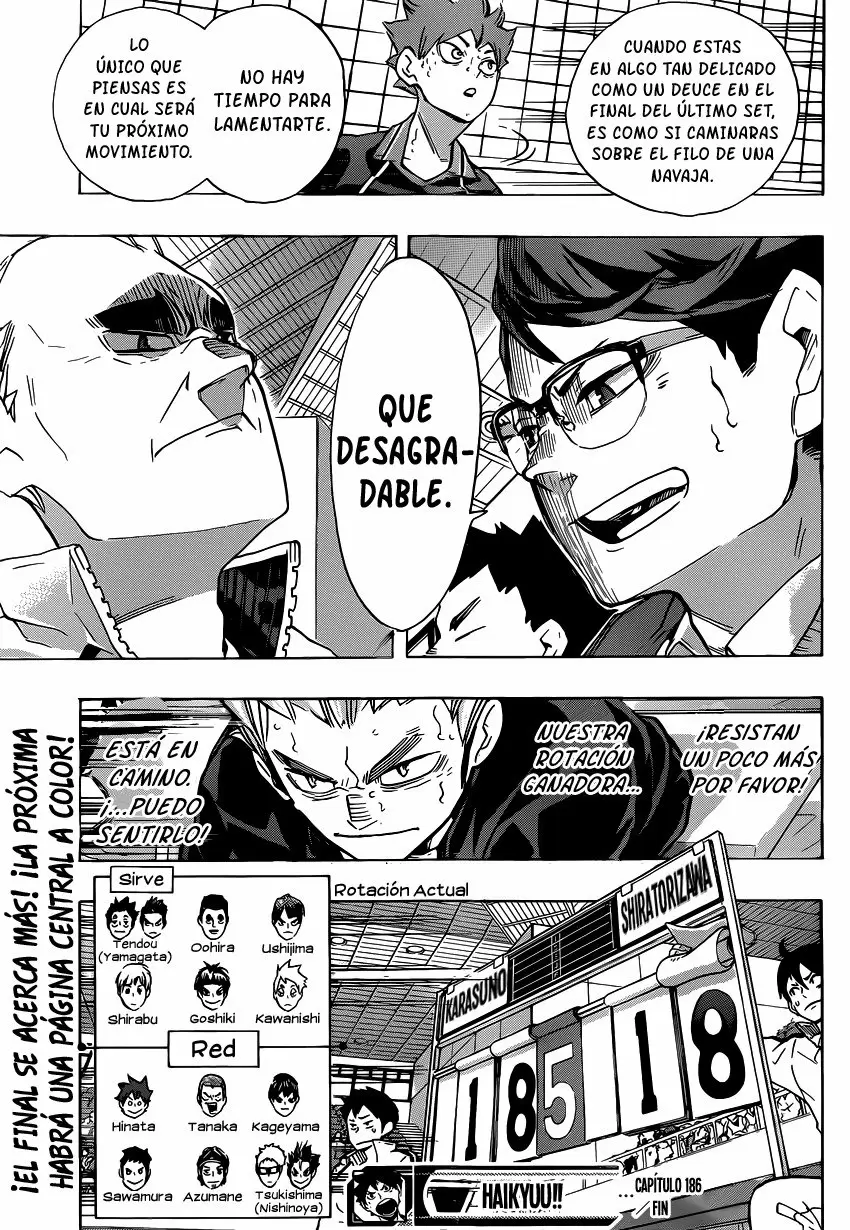 Haikyuu!! capítulo 186 página 18