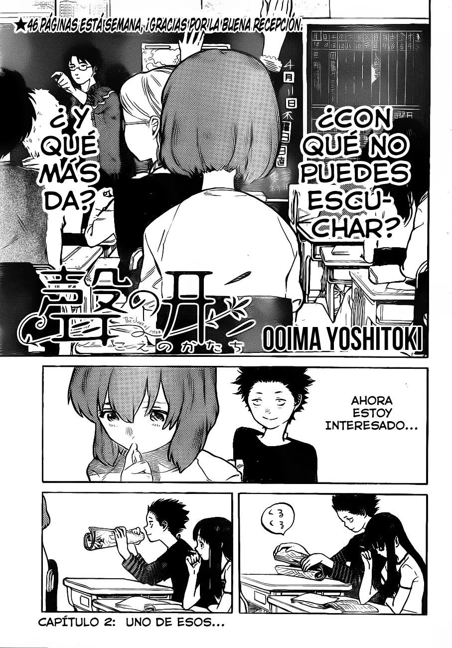 Koe no Katachi capítulo 2 página 2