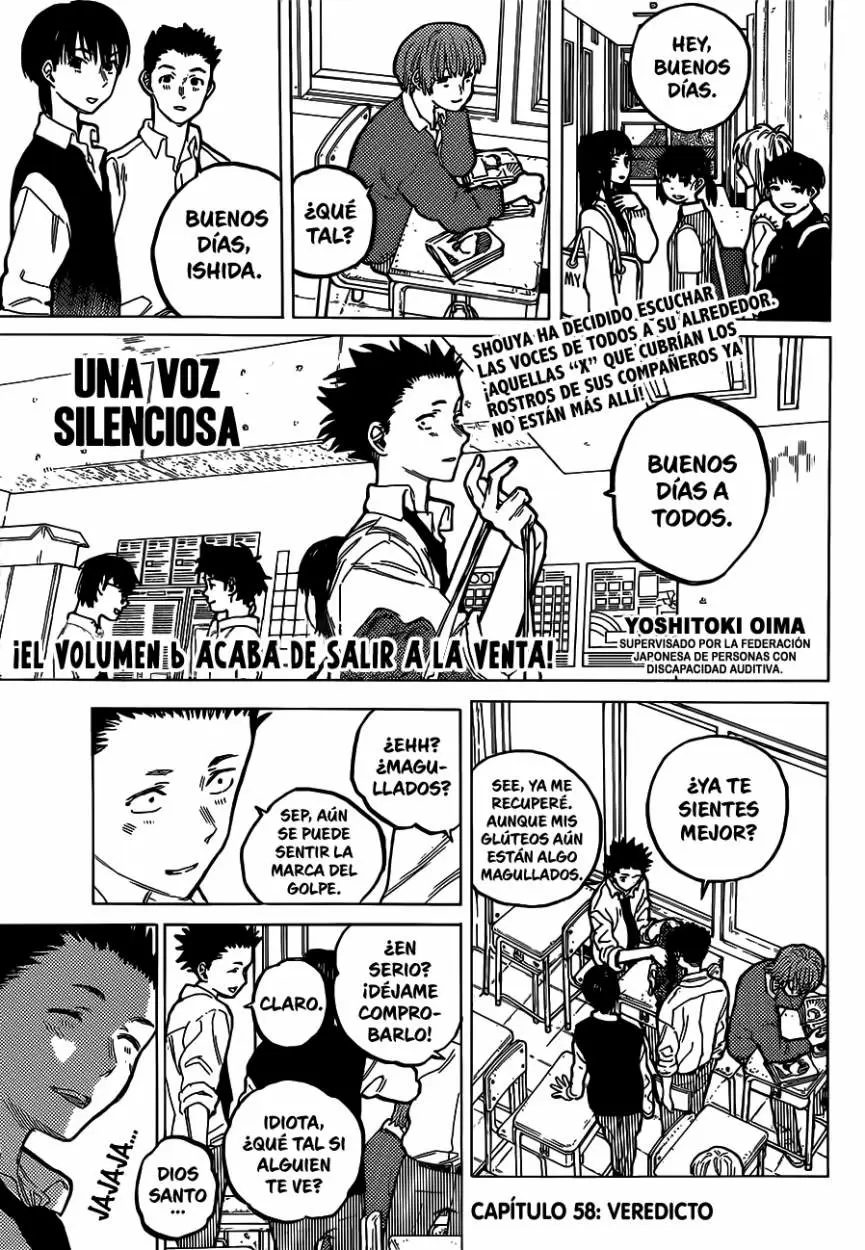 Koe no Katachi capítulo 58 página 1