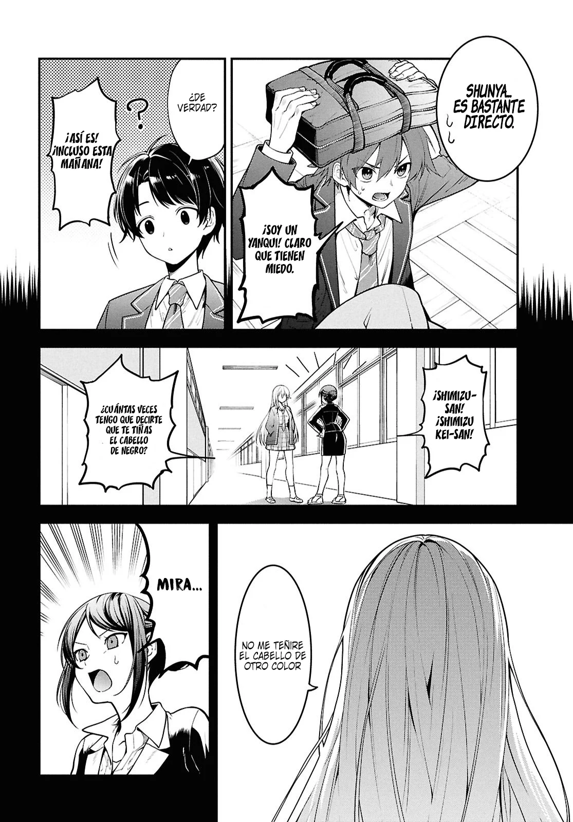 Tonari no Seki no Yankee Shimizu-san ga Kami o Kuroku Sometekita - Capítulo 1 - Página 5 - LectorTMOo