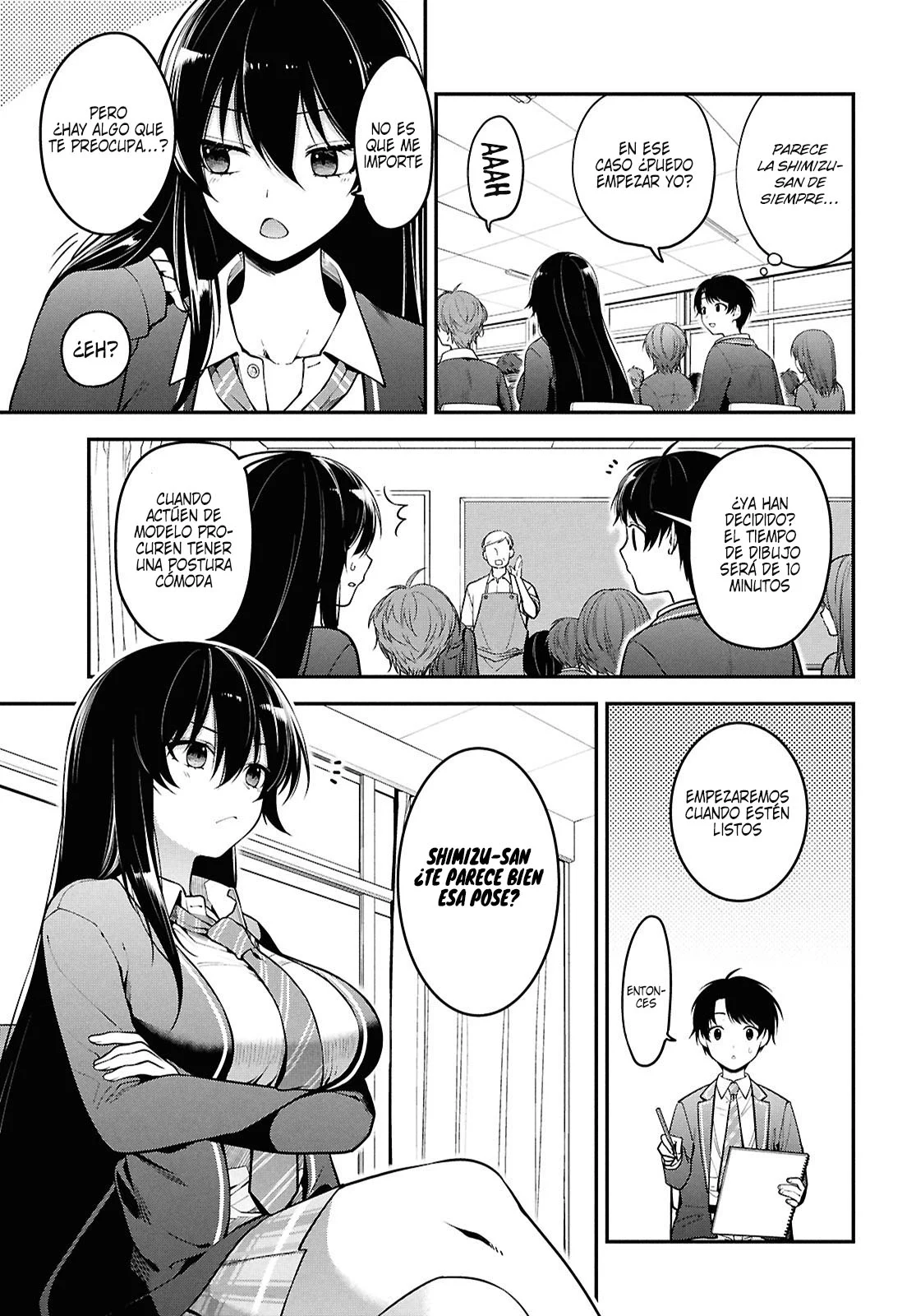 Tonari no Seki no Yankee Shimizu-san ga Kami o Kuroku Sometekita - Capítulo 1 - Página 15 - LectorTMOo