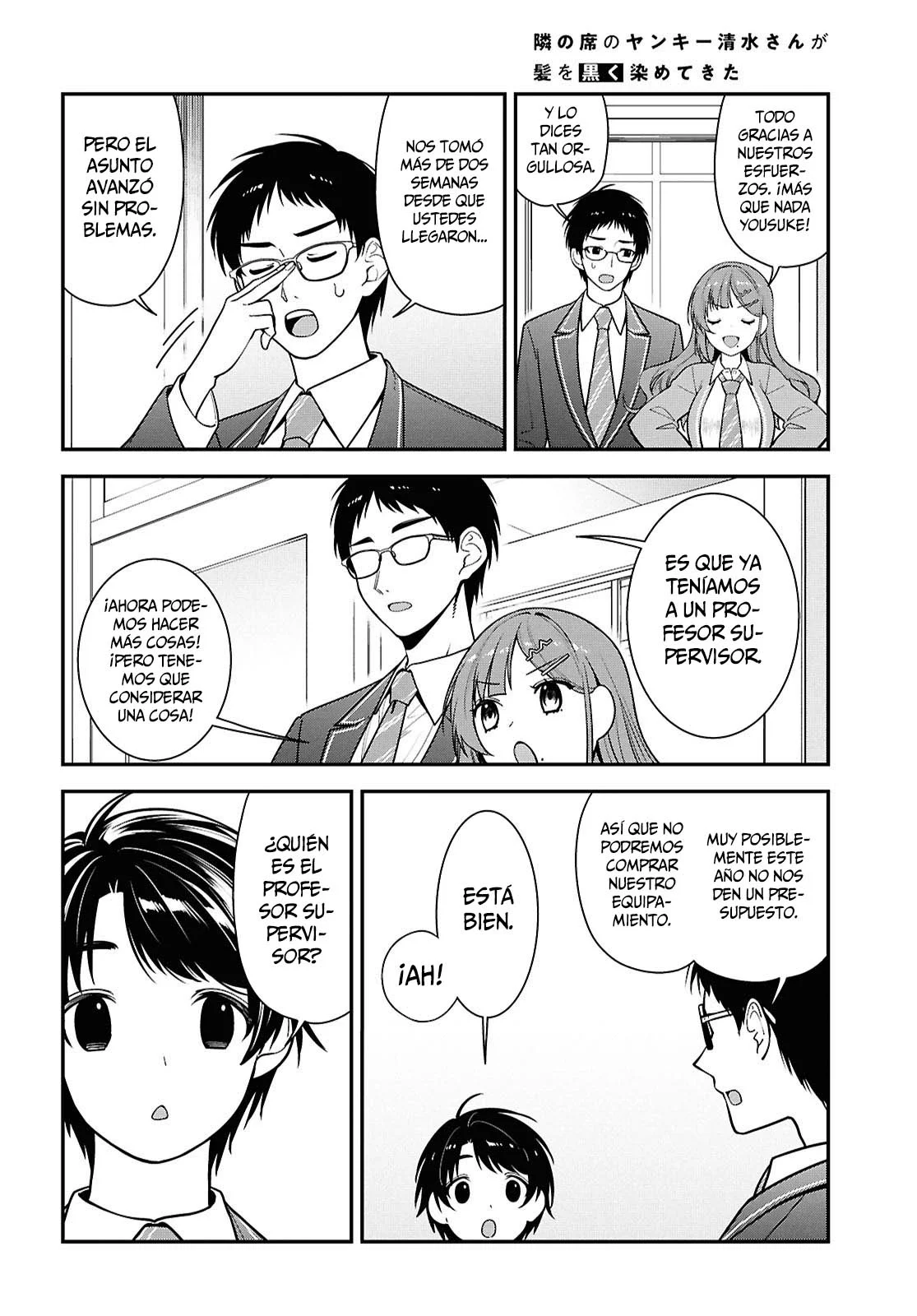 Tonari no Seki no Yankee Shimizu-san ga Kami o Kuroku Sometekita - Capítulo 12 - Página 9 - LectorTMOo