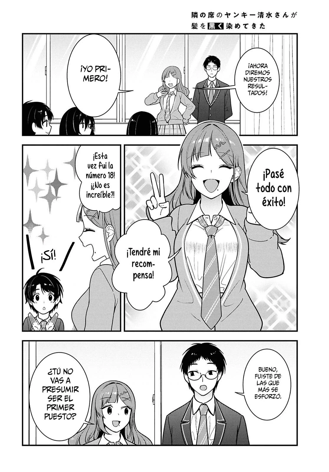 Tonari no Seki no Yankee Shimizu-san ga Kami o Kuroku Sometekita - Capítulo 12 - Página 37 - LectorTMOo