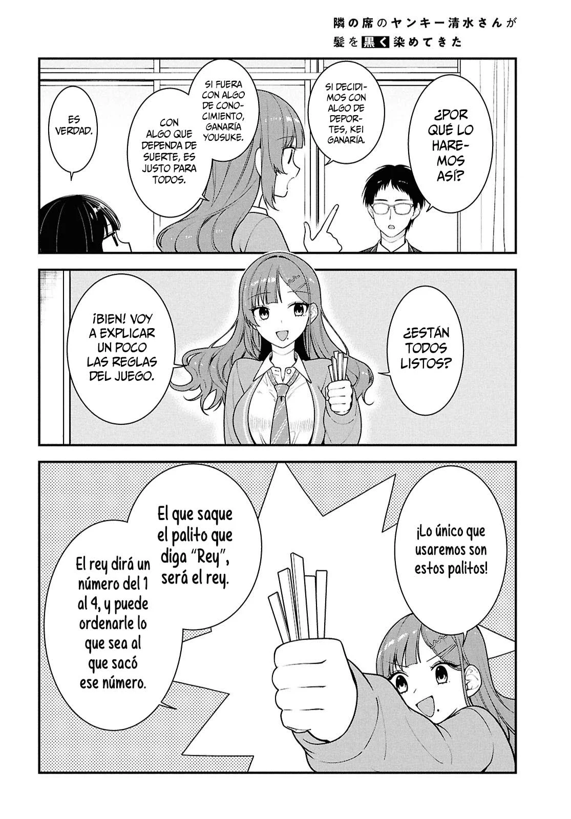 Tonari no Seki no Yankee Shimizu-san ga Kami o Kuroku Sometekita - Capítulo 14 - Página 5 - LectorTMOo