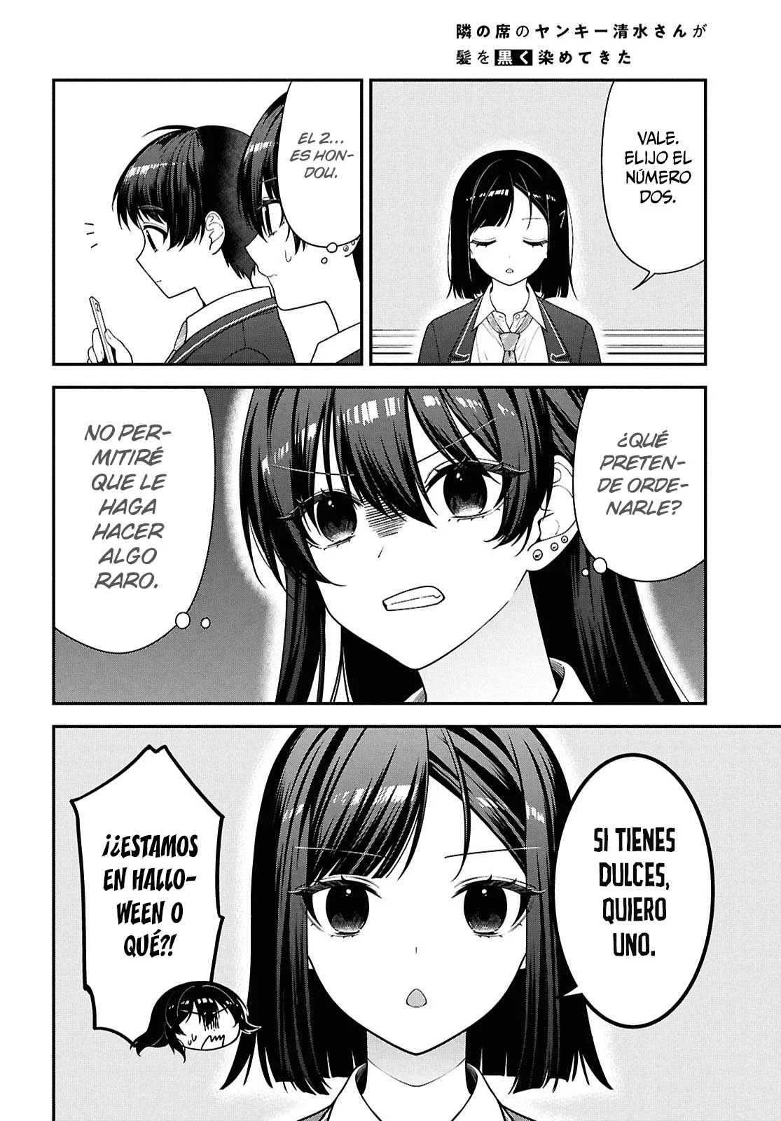 Tonari no Seki no Yankee Shimizu-san ga Kami o Kuroku Sometekita - Capítulo 14 - Página 7 - LectorTMOo