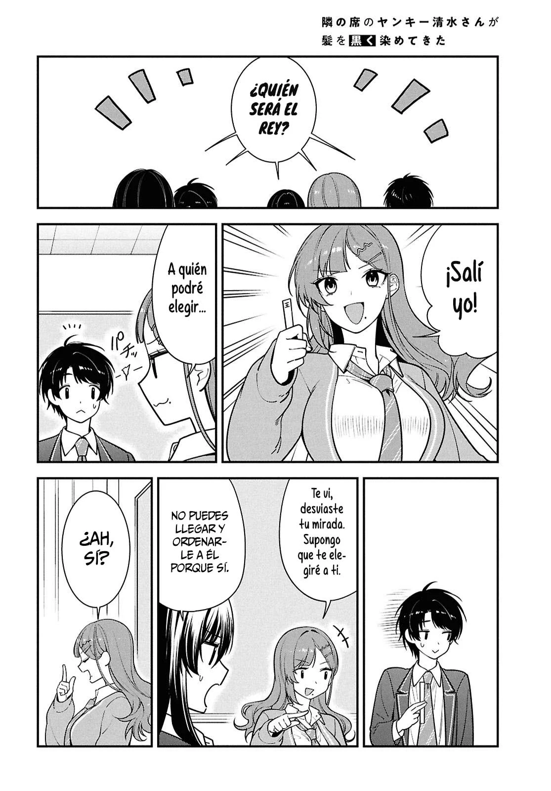 Tonari no Seki no Yankee Shimizu-san ga Kami o Kuroku Sometekita - Capítulo 14 - Página 9 - LectorTMOo