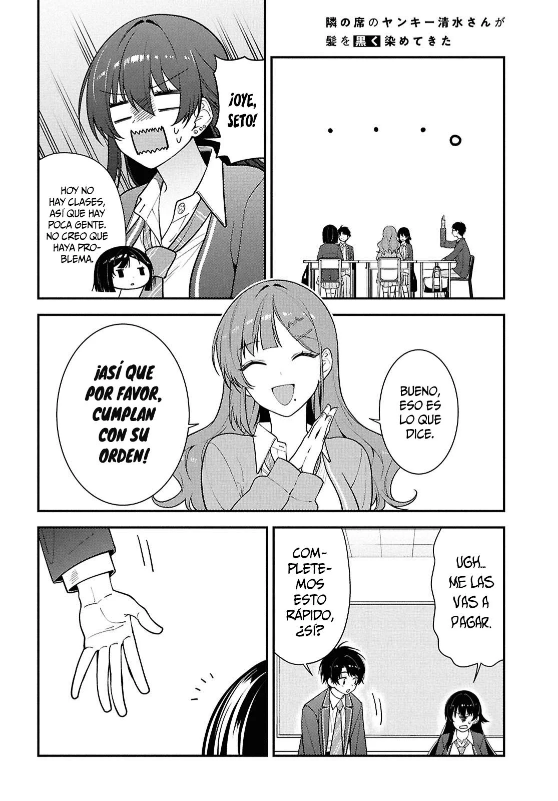 Tonari no Seki no Yankee Shimizu-san ga Kami o Kuroku Sometekita - Capítulo 14 - Página 11 - LectorTMOo