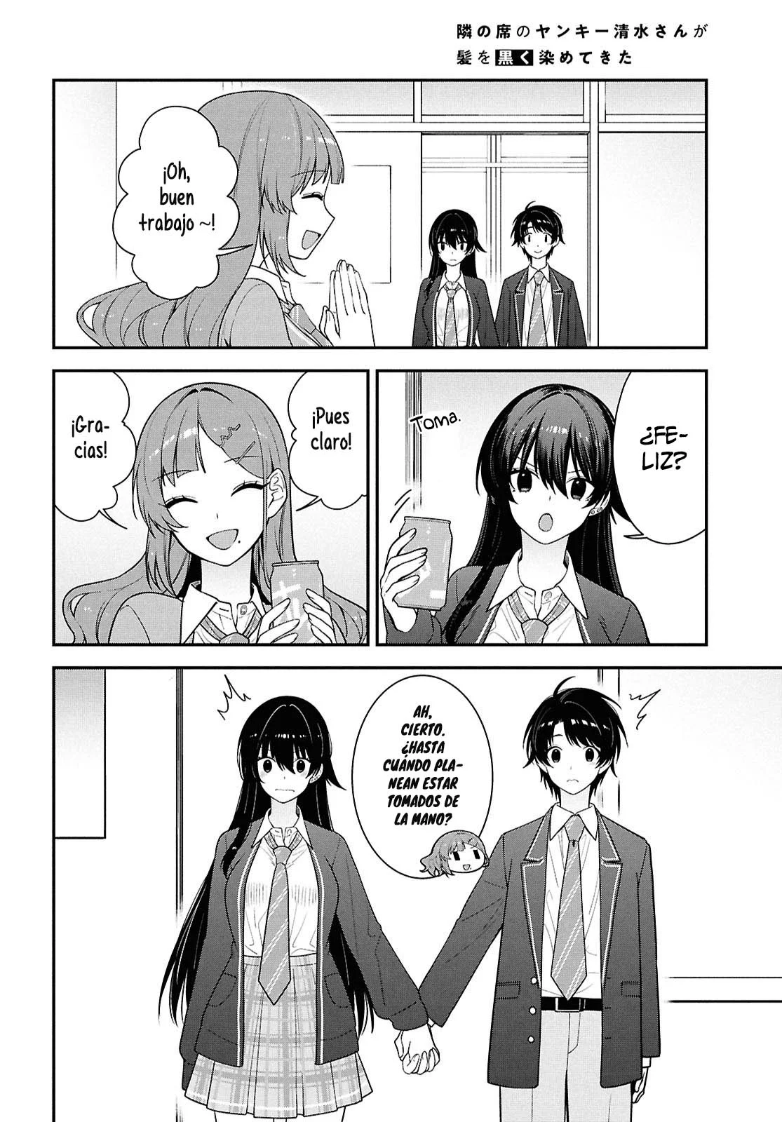 Tonari no Seki no Yankee Shimizu-san ga Kami o Kuroku Sometekita - Capítulo 14 - Página 19 - LectorTMOo