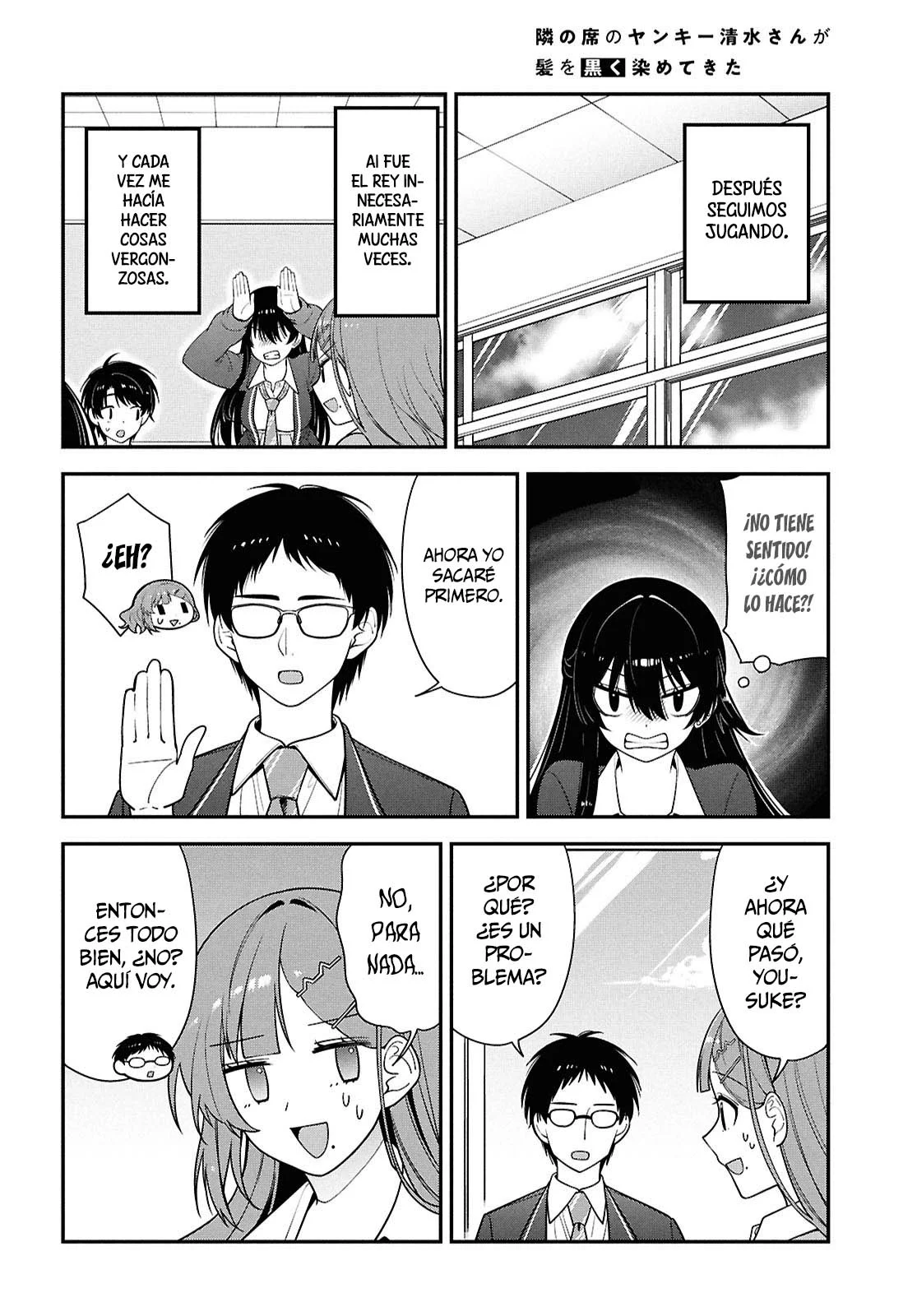 Tonari no Seki no Yankee Shimizu-san ga Kami o Kuroku Sometekita - Capítulo 14 - Página 26 - LectorTMOo