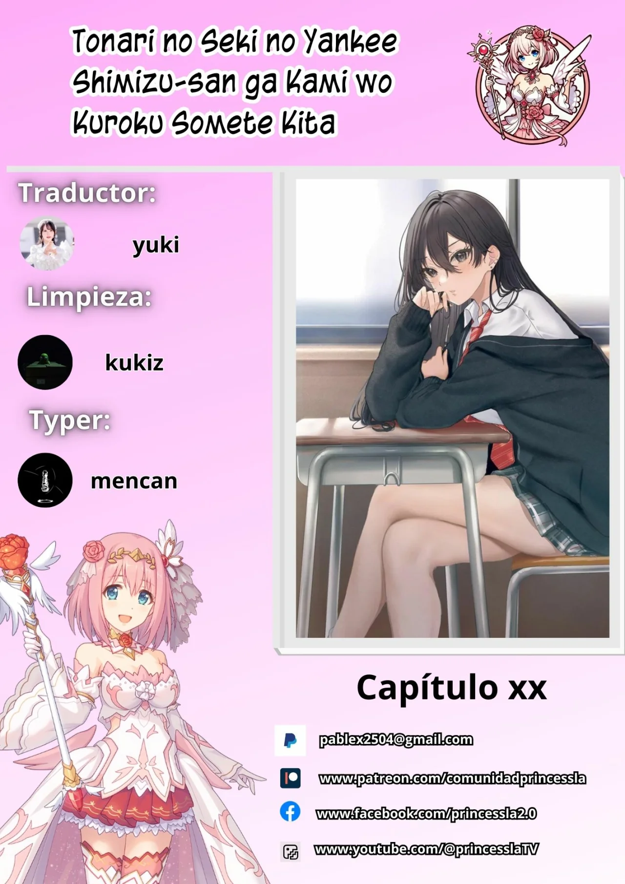 Tonari no Seki no Yankee Shimizu-san ga Kami o Kuroku Sometekita - Capítulo 15 - Página 1 - LectorTMOo
