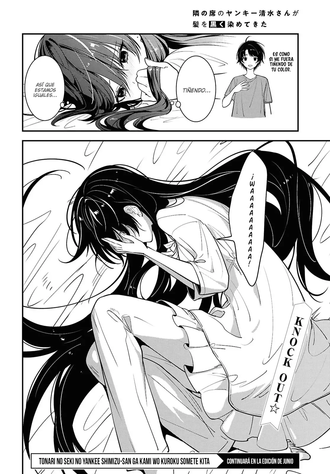 Tonari no Seki no Yankee Shimizu-san ga Kami o Kuroku Sometekita - Capítulo 17 - Página 35 - LectorTMOo