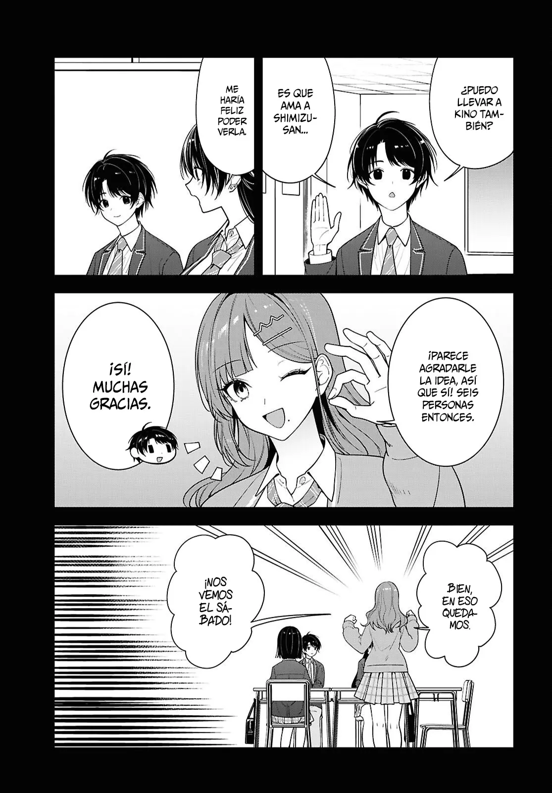 Tonari no Seki no Yankee Shimizu-san ga Kami o Kuroku Sometekita - Capítulo 18 - Página 4 - LectorTMOo