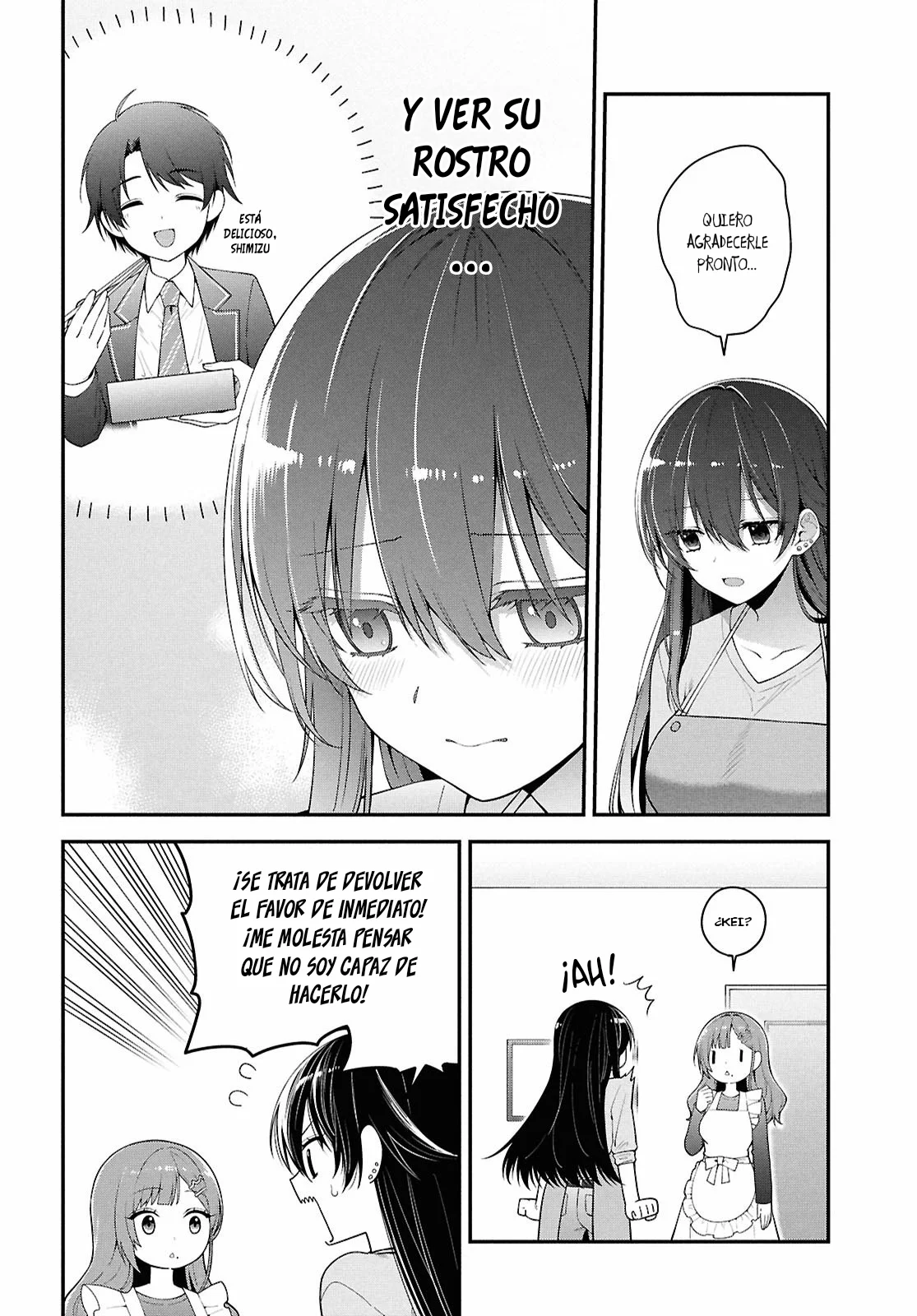 Tonari no Seki no Yankee Shimizu-san ga Kami o Kuroku Sometekita - Capítulo 3 - Página 14 - LectorTMOo