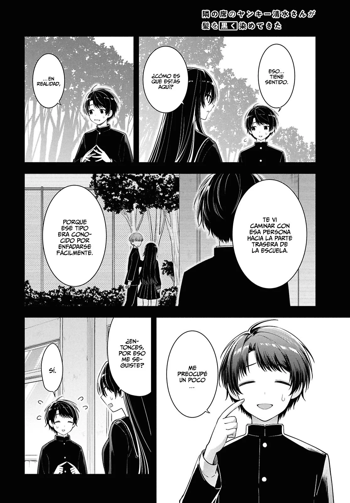 Tonari no Seki no Yankee Shimizu-san ga Kami o Kuroku Sometekita - Capítulo 4 - Página 21 - LectorTMOo