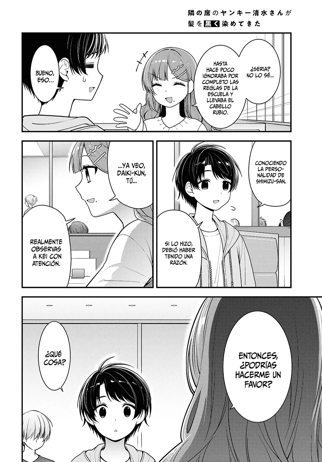 Tonari no Seki no Yankee Shimizu-san ga Kami o Kuroku Sometekita - Capítulo 5 - Página 25 - LectorTMOo