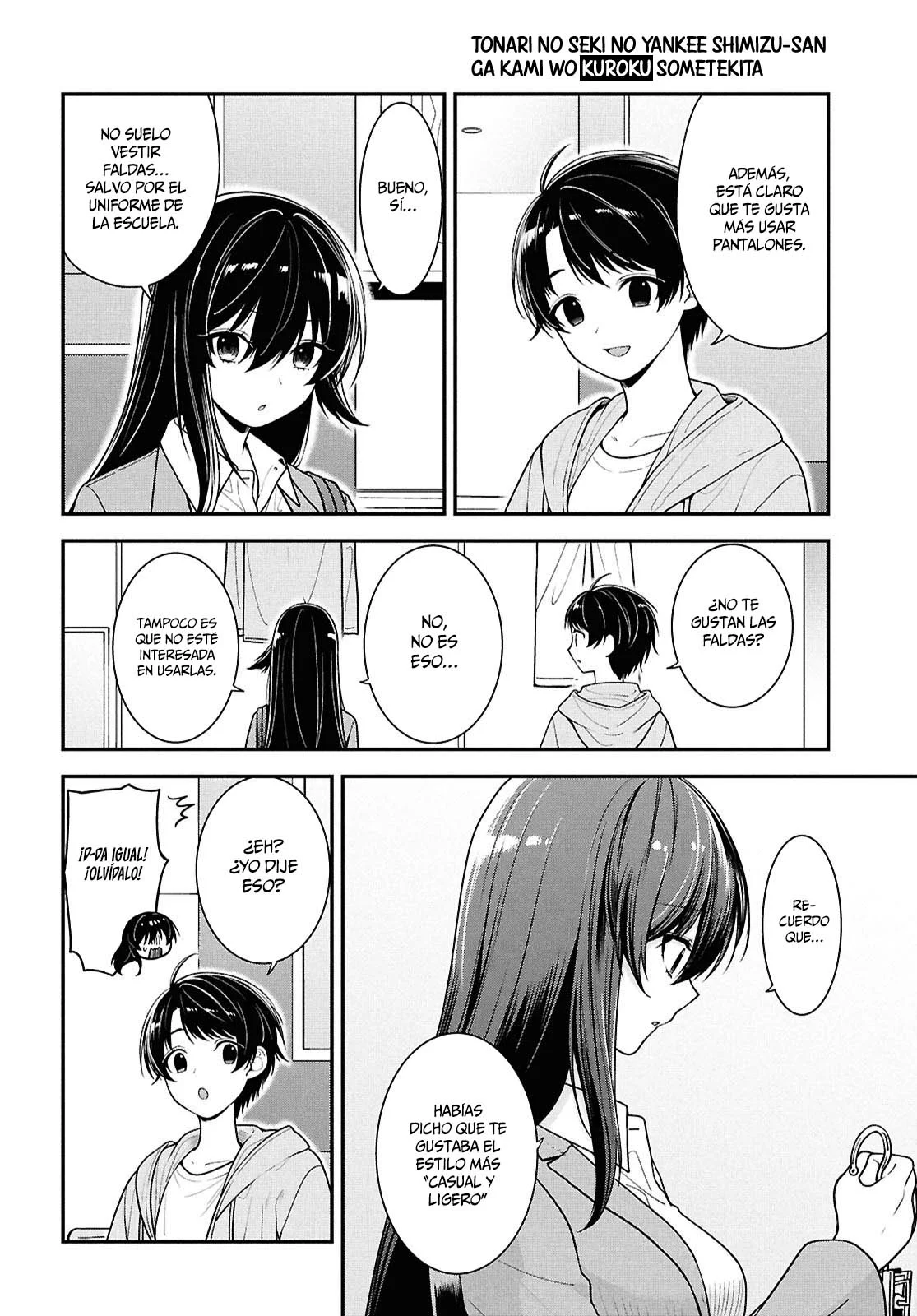 Tonari no Seki no Yankee Shimizu-san ga Kami o Kuroku Sometekita - Capítulo 6 - Página 5 - LectorTMOo
