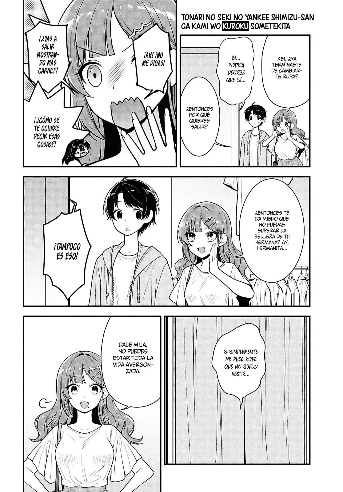 Tonari no Seki no Yankee Shimizu-san ga Kami o Kuroku Sometekita - Capítulo 6 - Página 13 - LectorTMOo