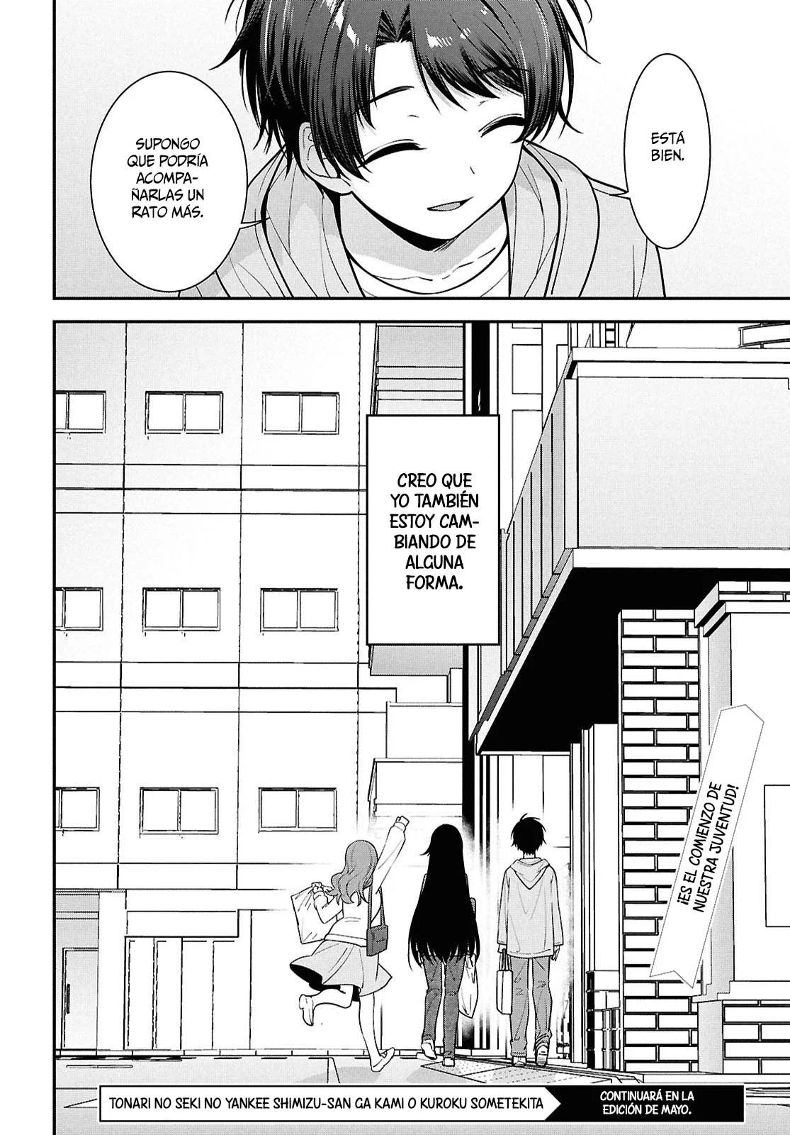 Tonari no Seki no Yankee Shimizu-san ga Kami o Kuroku Sometekita - Capítulo 6 - Página 28 - LectorTMOo