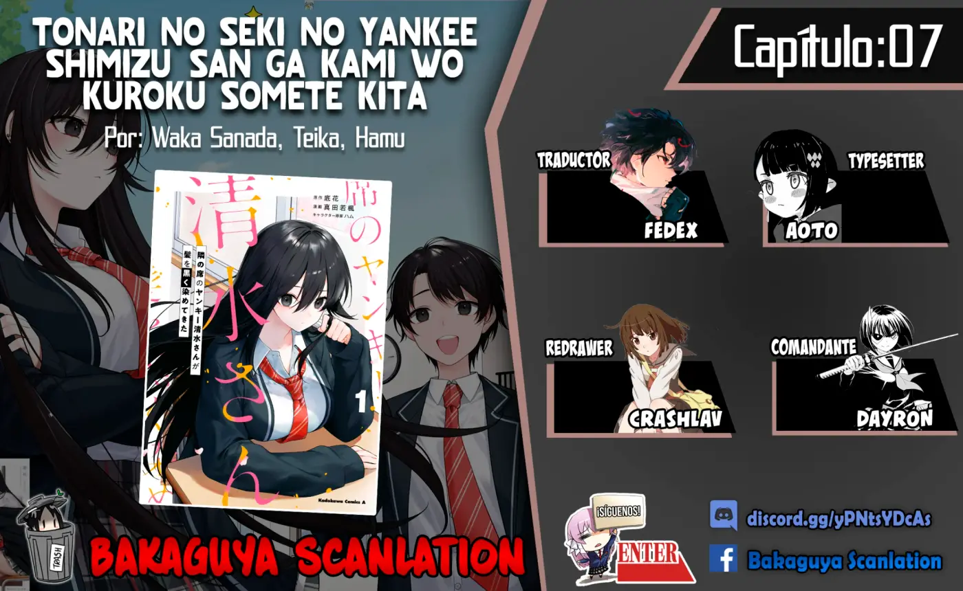 Tonari no Seki no Yankee Shimizu-san ga Kami o Kuroku Sometekita - Capítulo 7 - Página 1 - LectorTMOo