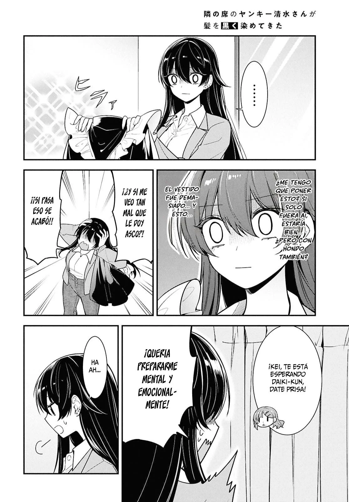 Tonari no Seki no Yankee Shimizu-san ga Kami o Kuroku Sometekita - Capítulo 7 - Página 19 - LectorTMOo