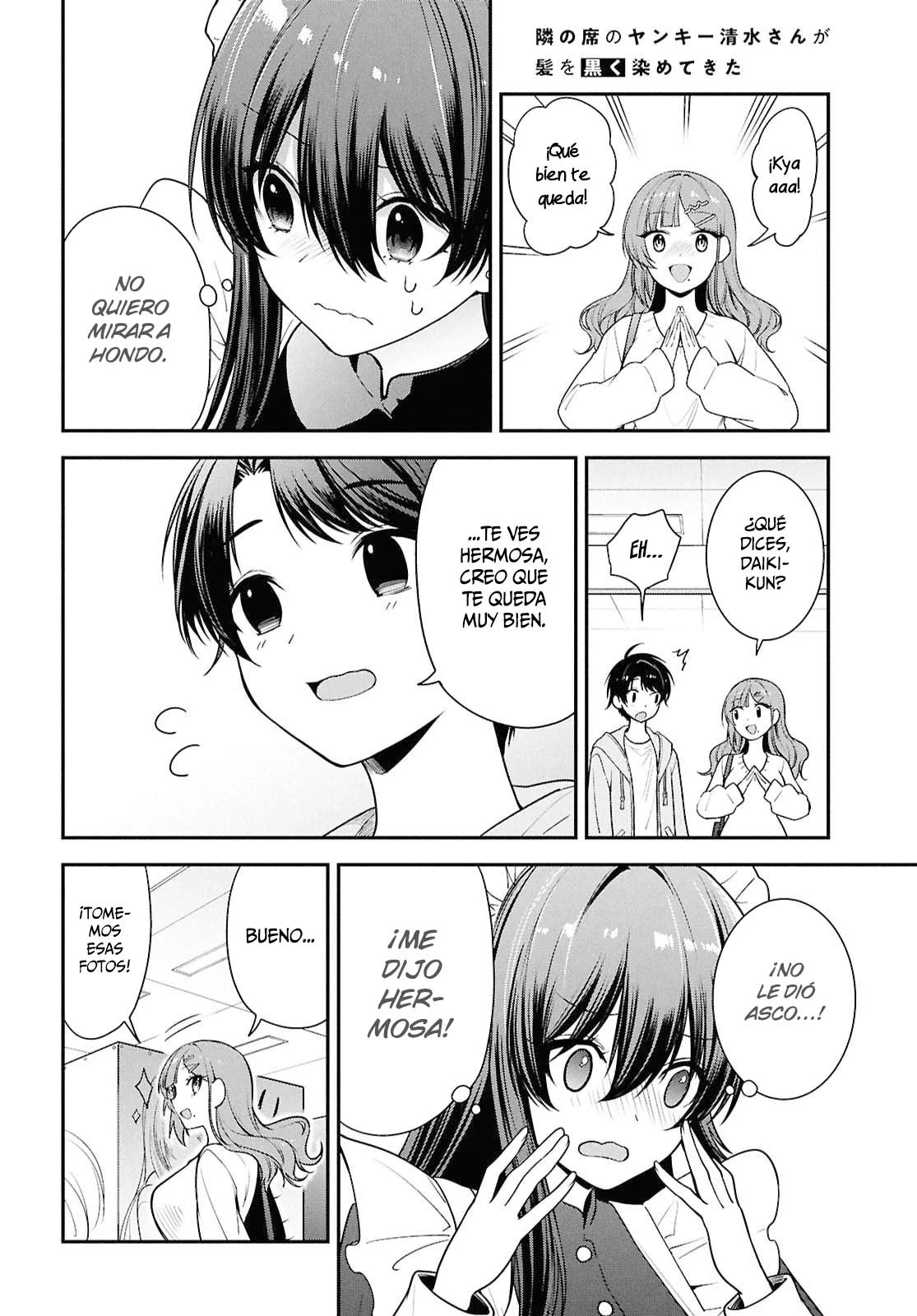 Tonari no Seki no Yankee Shimizu-san ga Kami o Kuroku Sometekita - Capítulo 7 - Página 22 - LectorTMOo