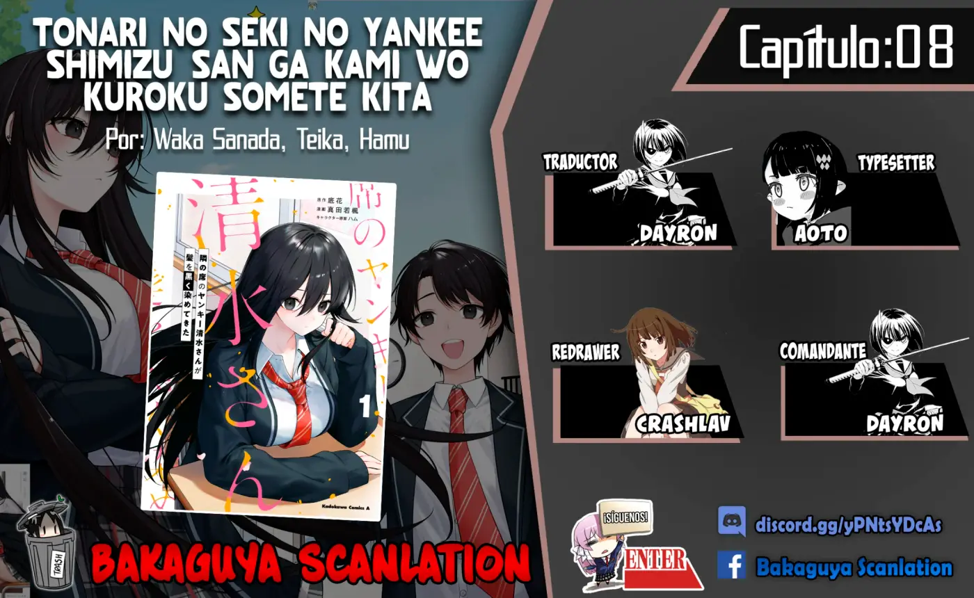 Tonari no Seki no Yankee Shimizu-san ga Kami o Kuroku Sometekita - Capítulo 8 - Página 1 - LectorTMOo