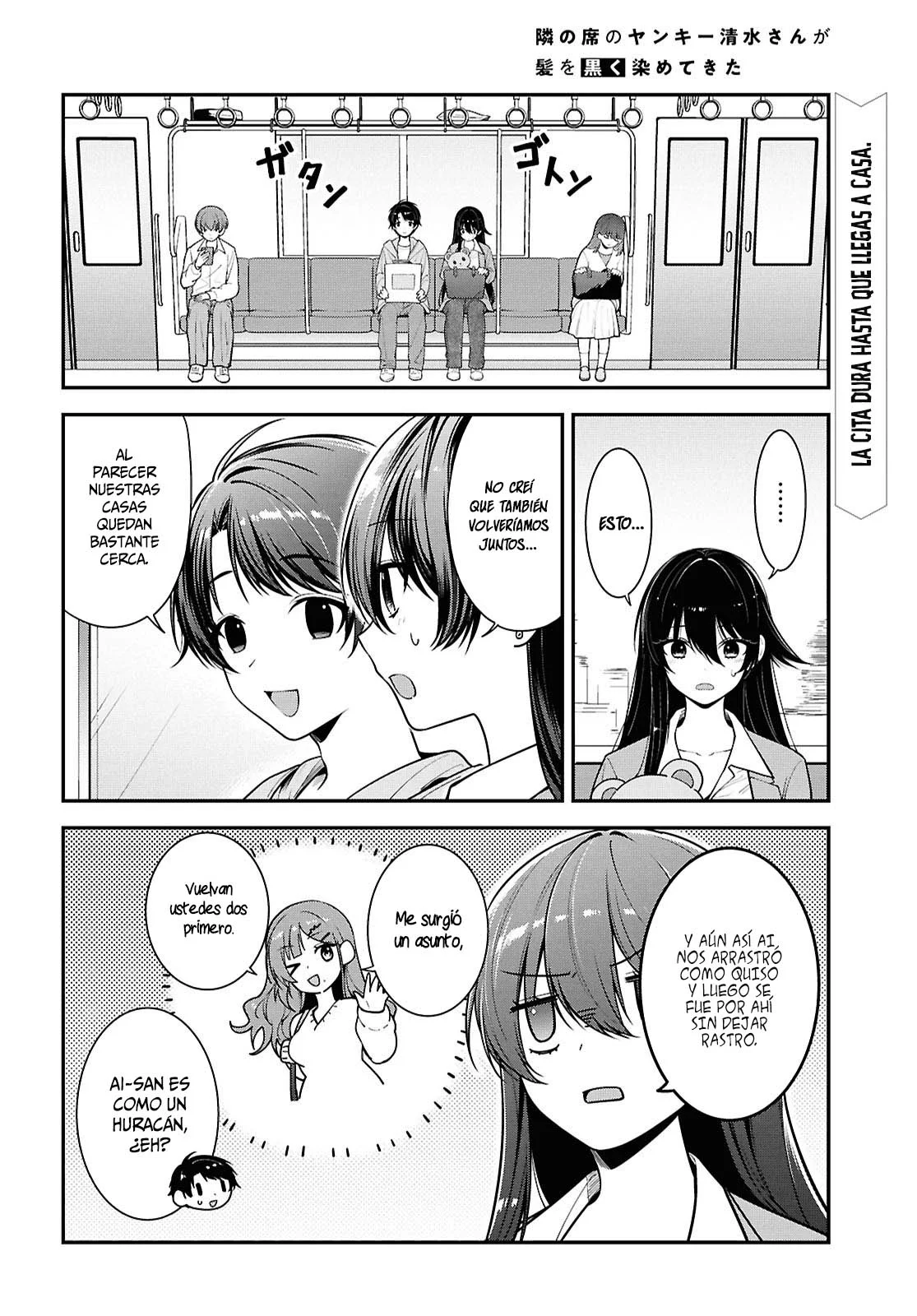 Tonari no Seki no Yankee Shimizu-san ga Kami o Kuroku Sometekita - Capítulo 8 - Página 3 - LectorTMOo