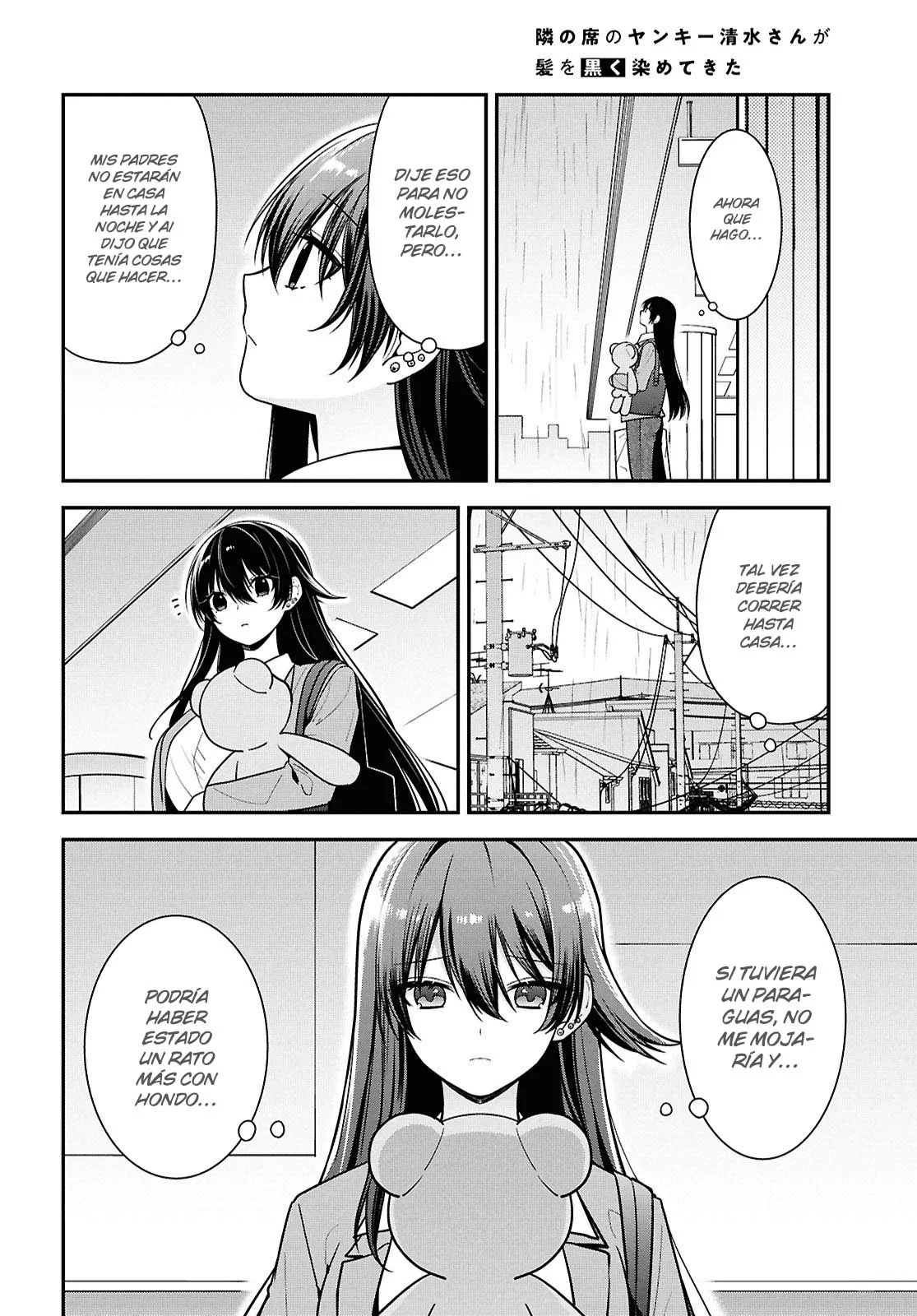 Tonari no Seki no Yankee Shimizu-san ga Kami o Kuroku Sometekita - Capítulo 8 - Página 9 - LectorTMOo