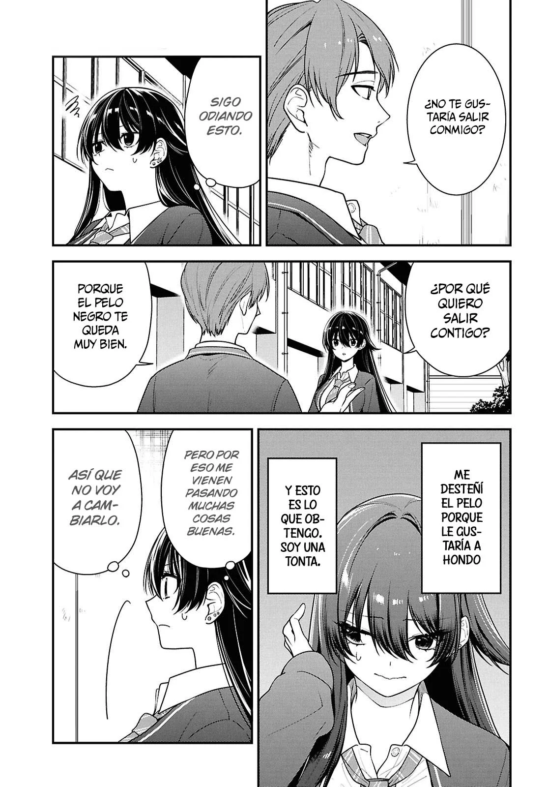 Tonari no Seki no Yankee Shimizu-san ga Kami o Kuroku Sometekita - Capítulo 9 - Página 12 - LectorTMOo