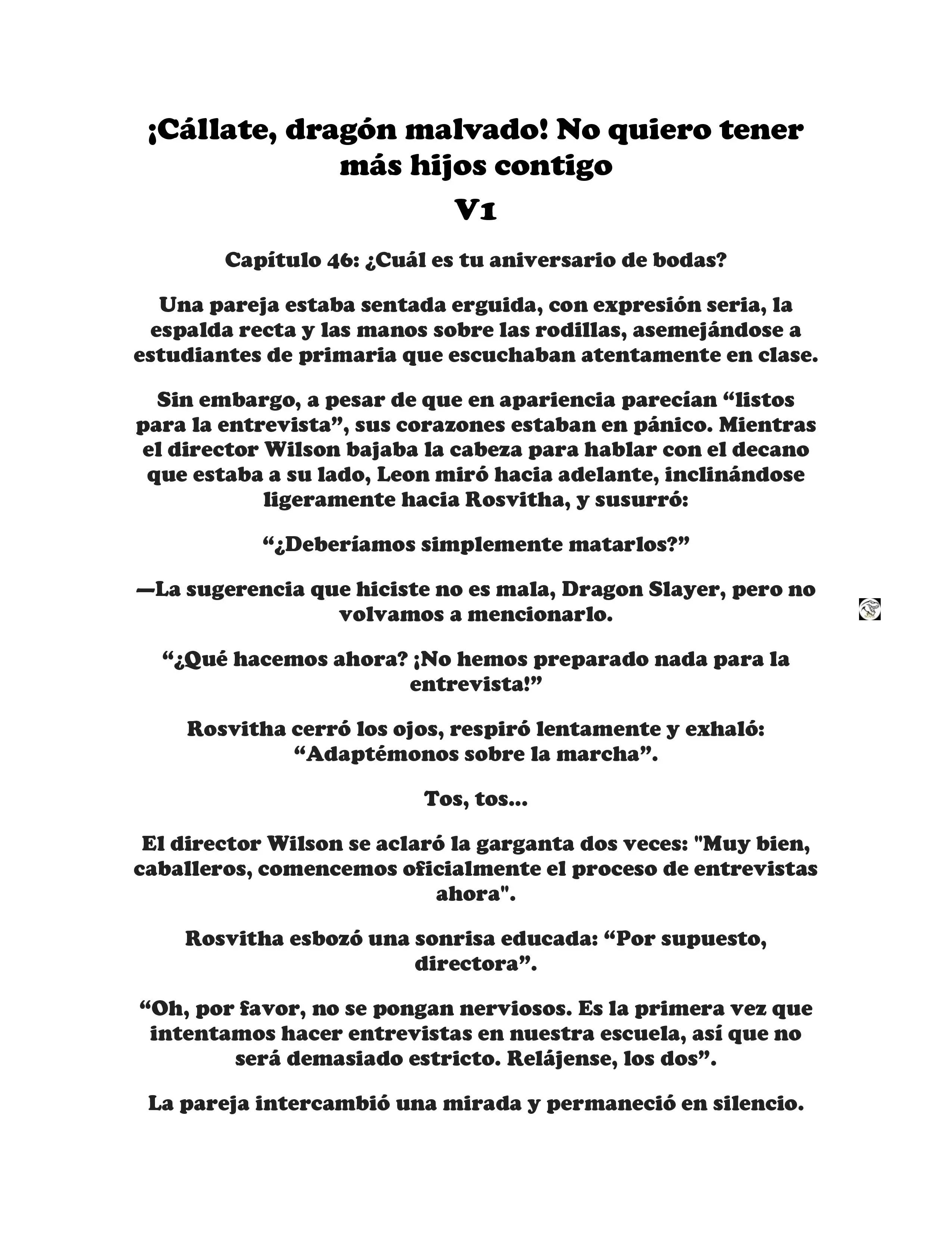 ¡Callate, dragon malvado! No quiero tener mas hijos contigo. (Novela) - Capítulo 46 - Página 1 - LectorTMOo