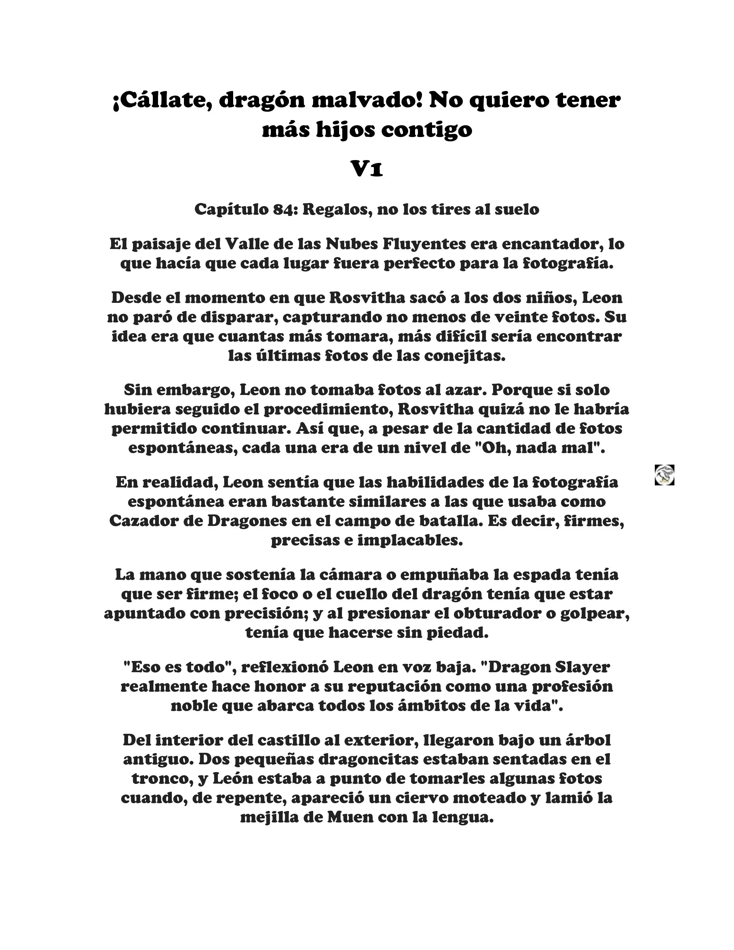 ¡Callate, dragon malvado! No quiero tener mas hijos contigo. (Novela) - Capítulo 84 - Página 1 - LectorTMOo