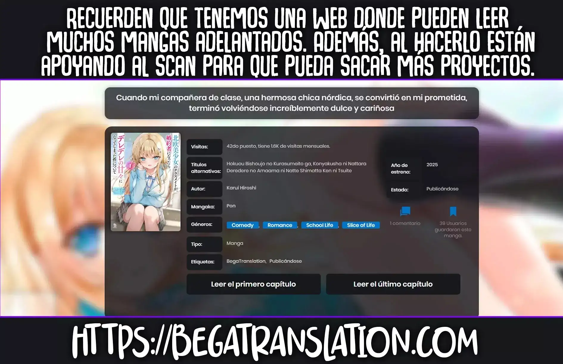 Cuando mi compañera de clase, una hermosa chica nordica, se convirtio en mi prometida, termino volviendose increiblemente dulce y cariñosa - Capítulo 4 - Página 5 - LectorTMOo
