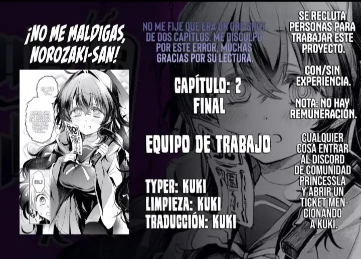 ¡No Me Maldigas, Norozaki-san! - Capítulo 2 - Página 1 - LectorTMOo