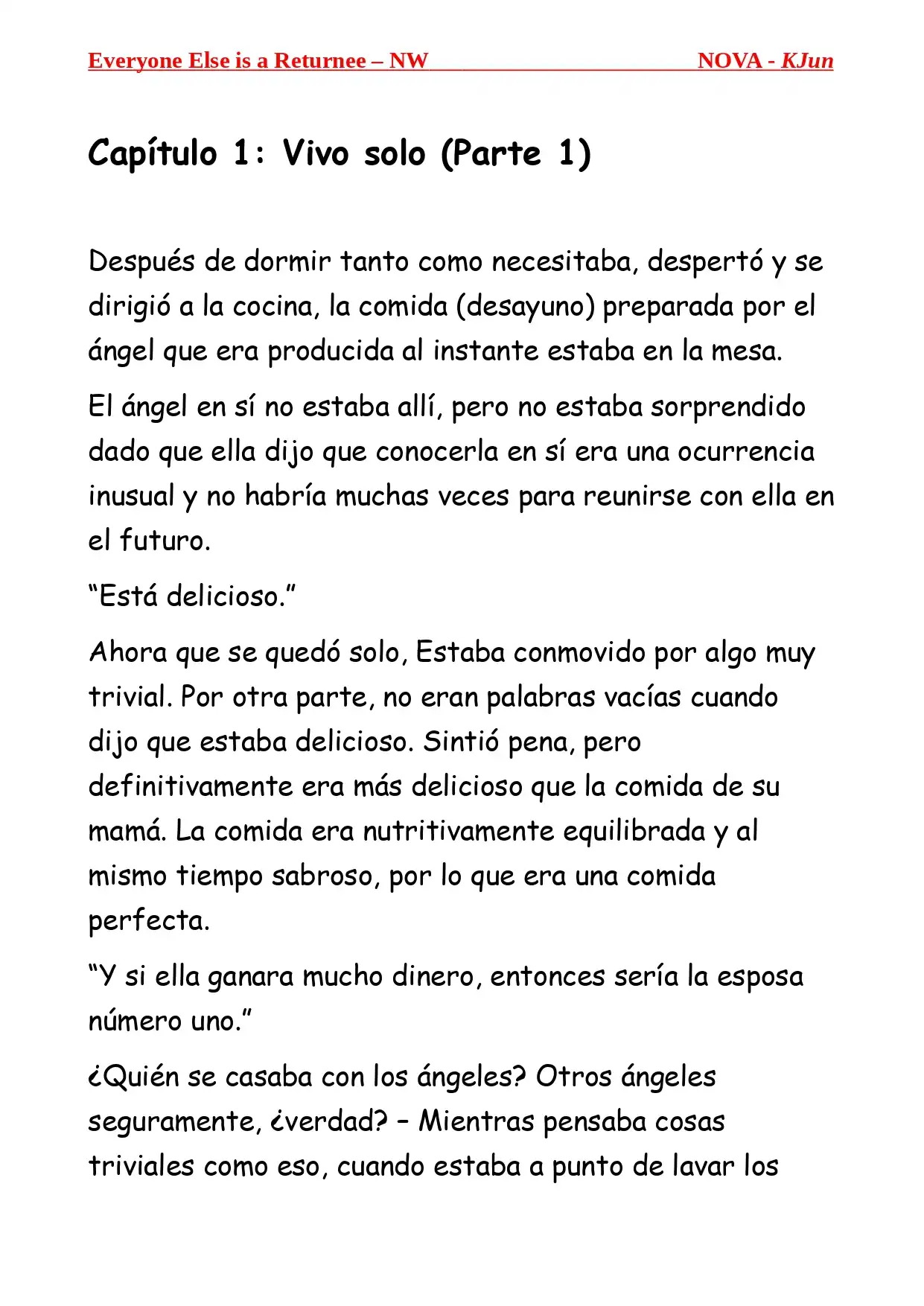 Todos los Demas son Retornados - NW (Novela) - Capítulo 1 - Página 1 - LectorTMOo