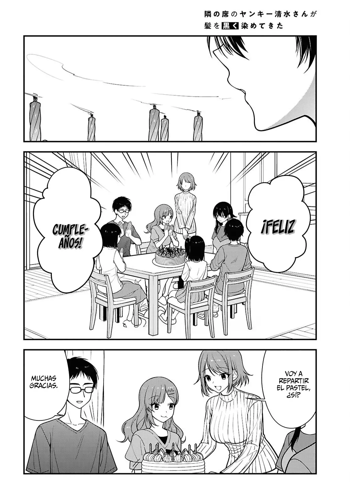 Tonari No Seki No Yankee Shimizu-san Ga Kami Wo Kuroku Somete Kita - Capítulo 18 - Página 6 - LectorTMOo