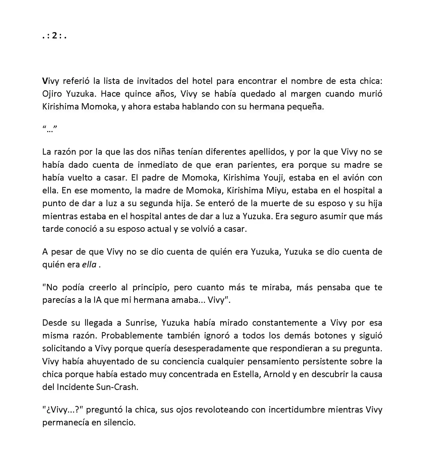Vivy: Fluorite Eye's Song (Novela) - Capítulo 6.02 - Página 2 - LectorTMOo