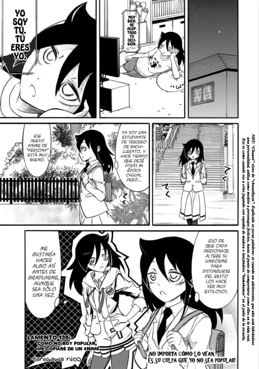 Watashi ga Motenai no wa Dou Kangaetemo Omaera ga Warui!, It's Not My Fault That I'm Not Popular! - Capítulo 135 - Página 1 - LectorTMOo
