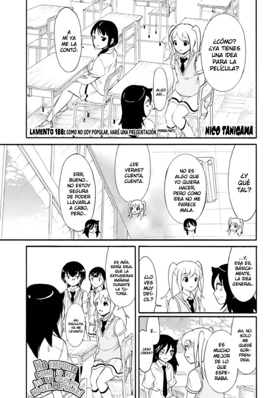 Watashi ga Motenai no wa Dou Kangaetemo Omaera ga Warui!, It's Not My Fault That I'm Not Popular! - Capítulo 186 - Página 1 - LectorTMOo