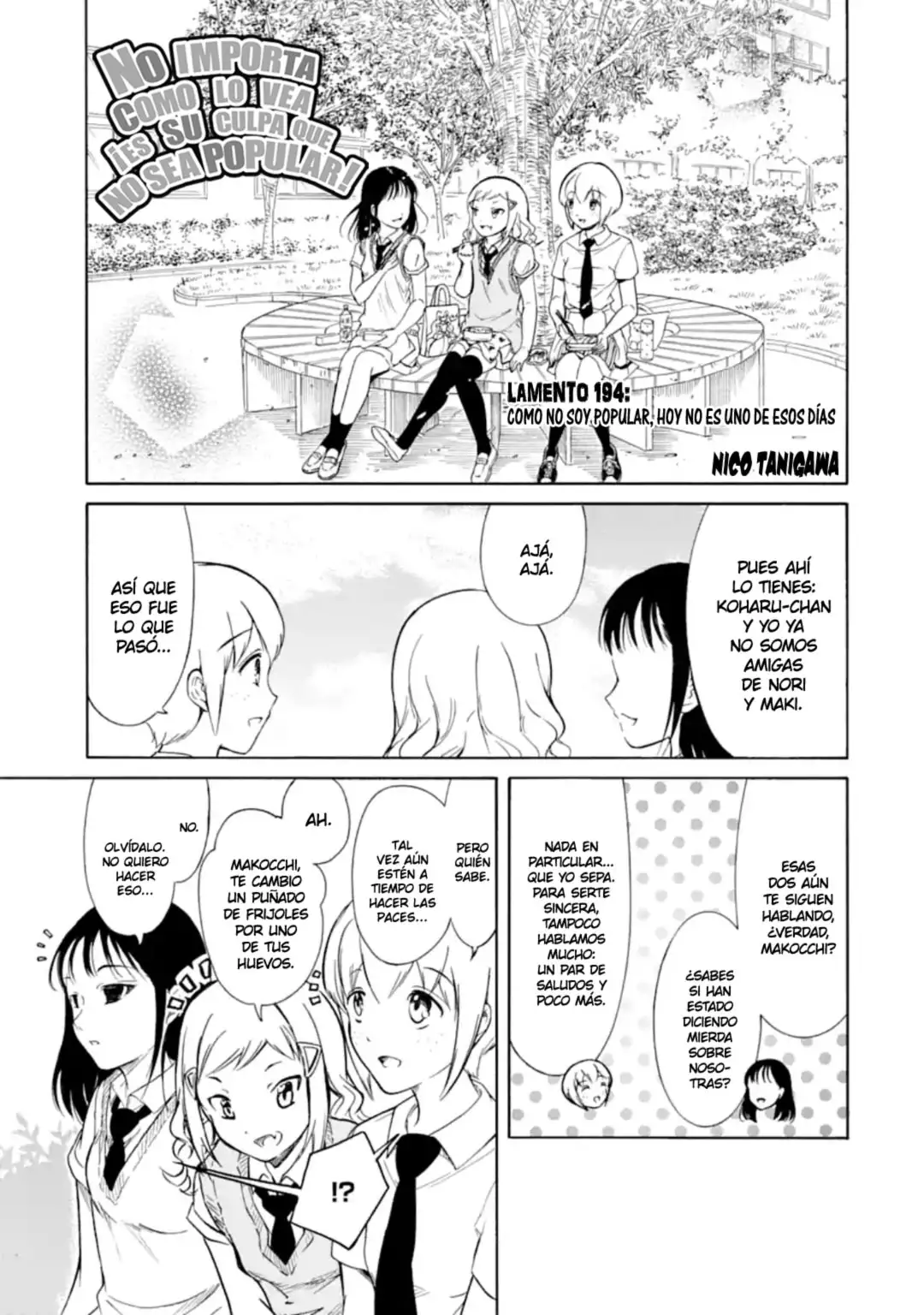 Watashi ga Motenai no wa Dou Kangaetemo Omaera ga Warui!, It's Not My Fault That I'm Not Popular! - Capítulo 194 - Página 1 - LectorTMOo