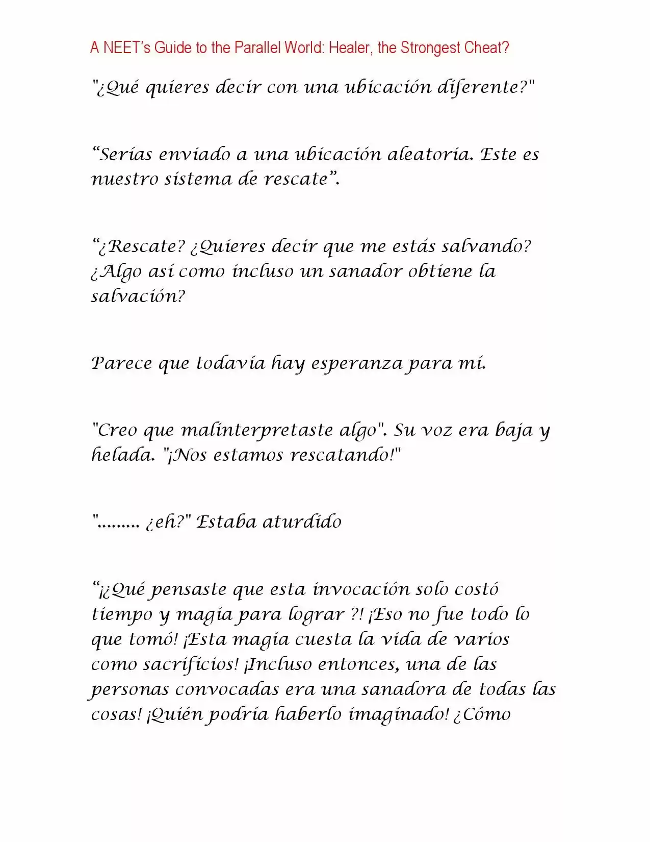 A NEET's Guide To The Parallel World: Healer, The Strongest Cheat? (Novela) - Capítulo 3 - Página 13 - LectorTMOo