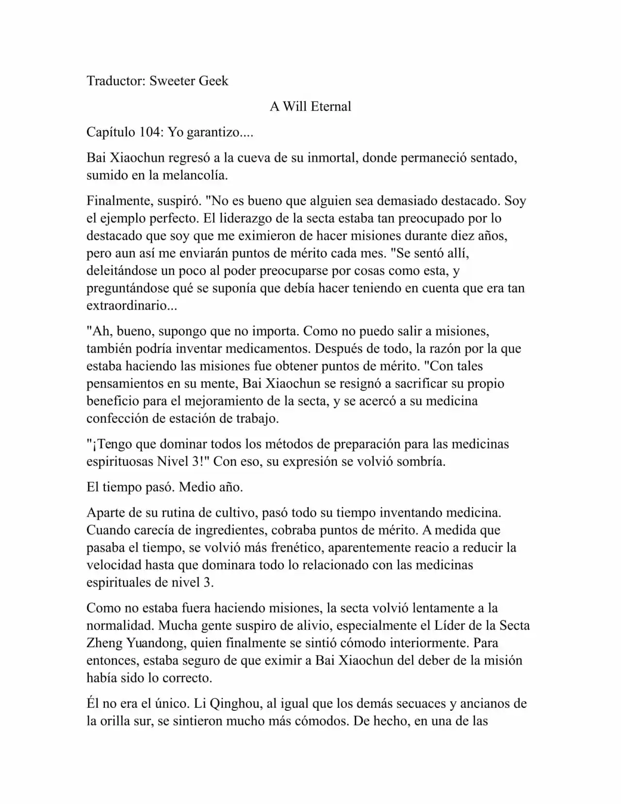 A Will Eternal (Novela) - Capítulo 104 - Página 1 - LectorTMOo