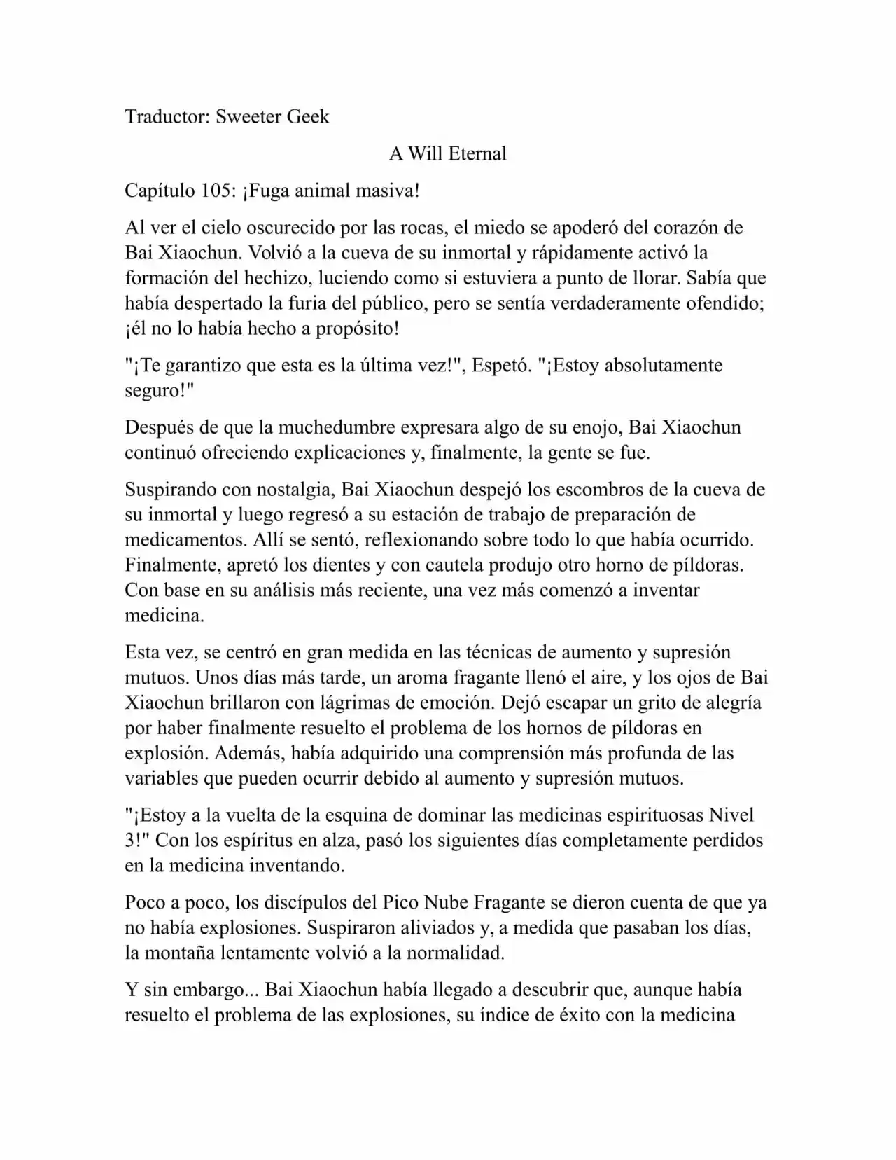 A Will Eternal (Novela) - Capítulo 105 - Página 1 - LectorTMOo