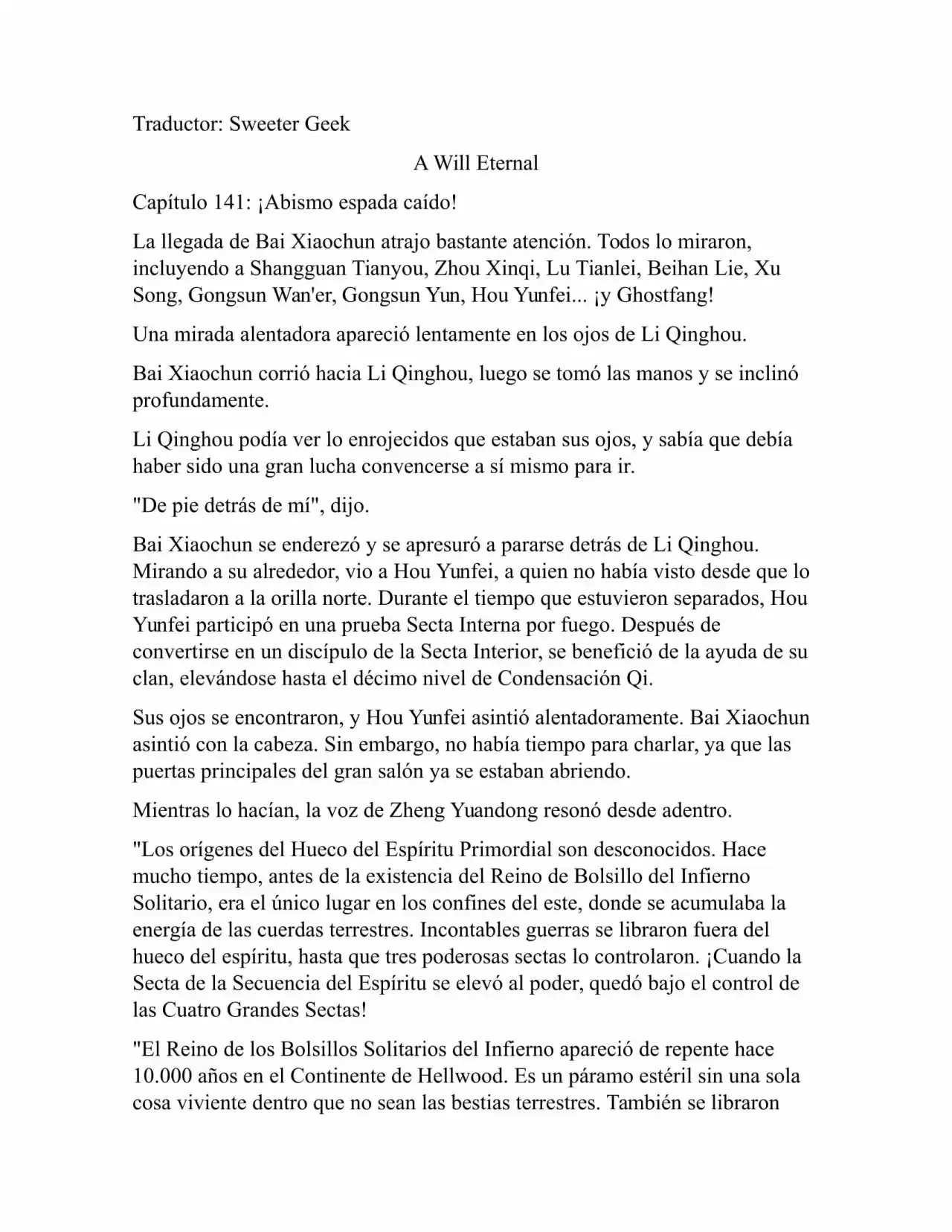 A Will Eternal (Novela) - Capítulo 141 - Página 1 - LectorTMOo