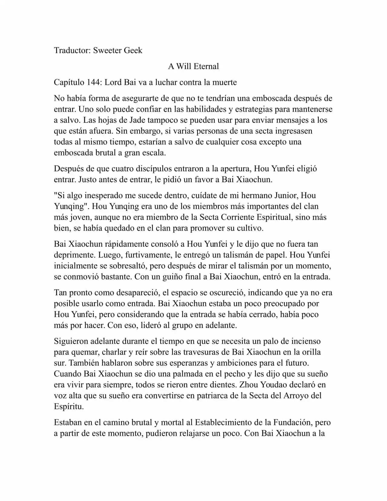 A Will Eternal (Novela) - Capítulo 144 - Página 1 - LectorTMOo