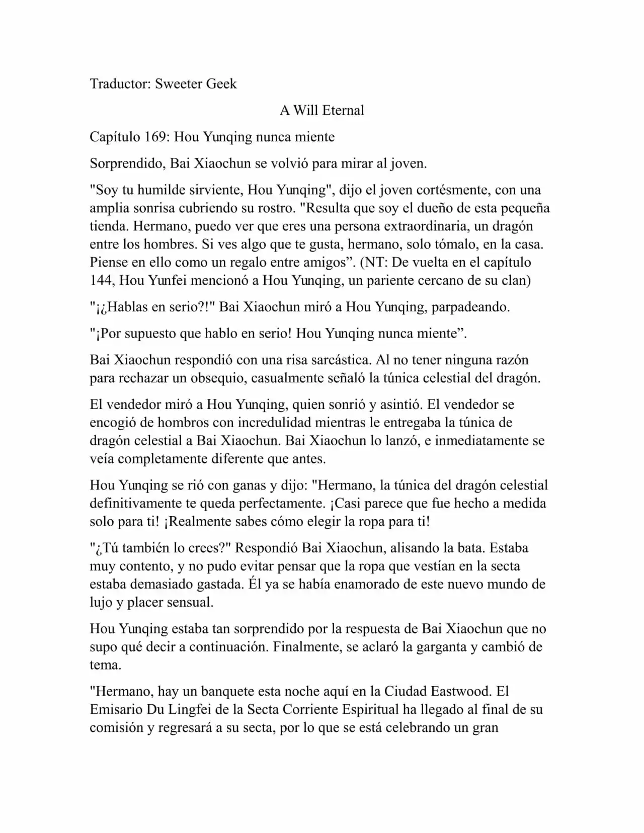 A Will Eternal (Novela) - Capítulo 169 - Página 1 - LectorTMOo